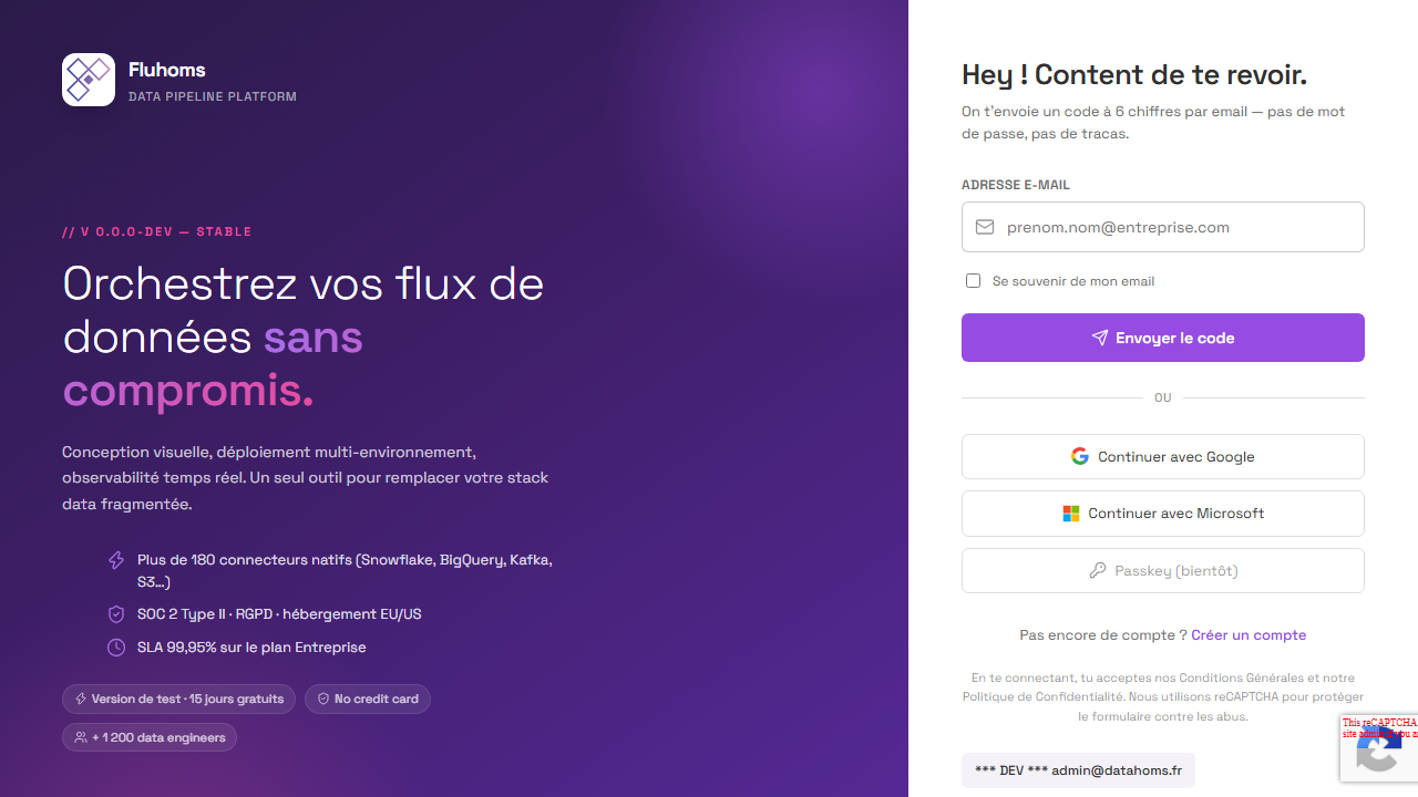 La page de connexion
